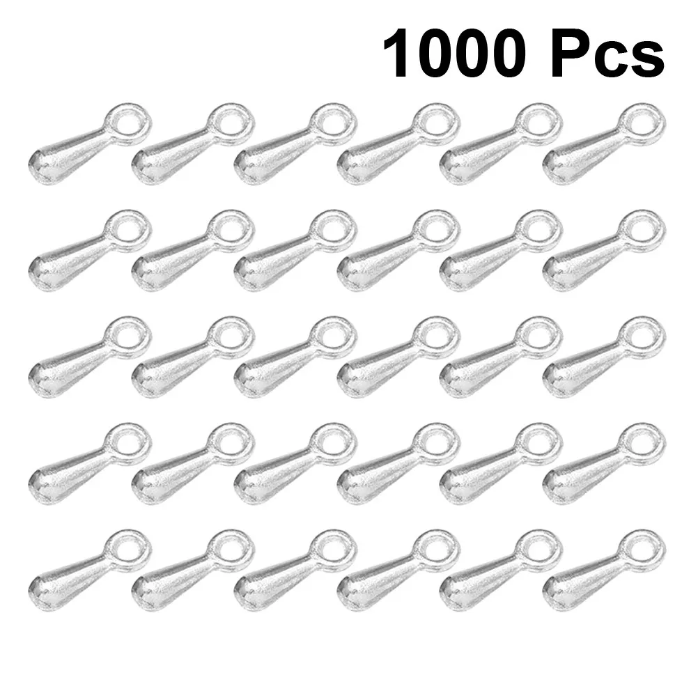 

1000Pcs DIY Alloy Water Drop Pendants Extender Chain End Droplet Pendant Tail Crafts Jewelry Making Accessories