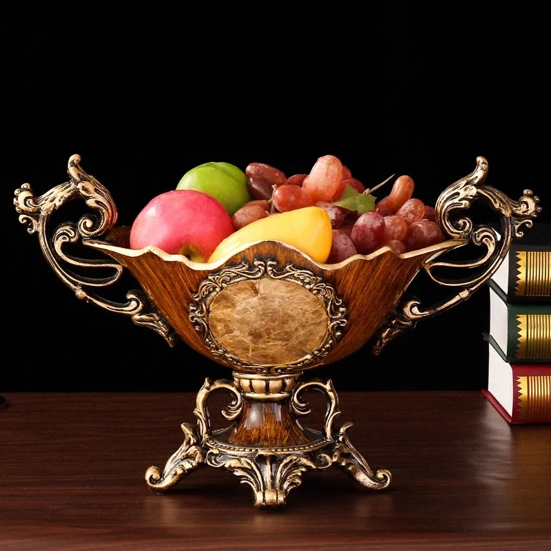 

European household large fruit plate retro modern coffee table living room creative high-end fruit basket dried fruit plate cand