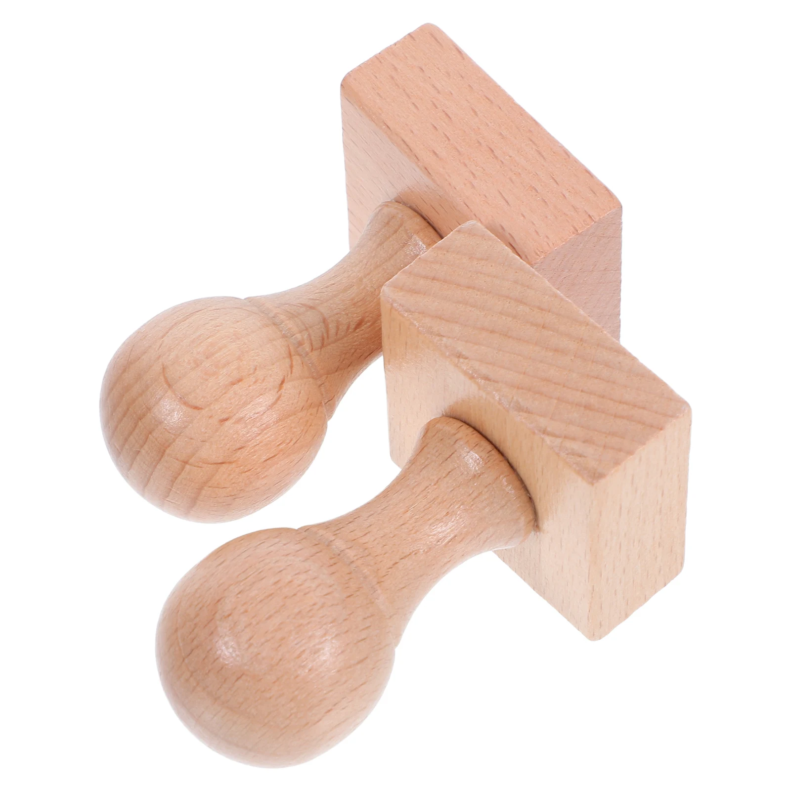 

2 Pcs Children Seal Stamp Making Blank Carving DIY Project Tools Wooden Crafting Hardwearing Creative Longlasting