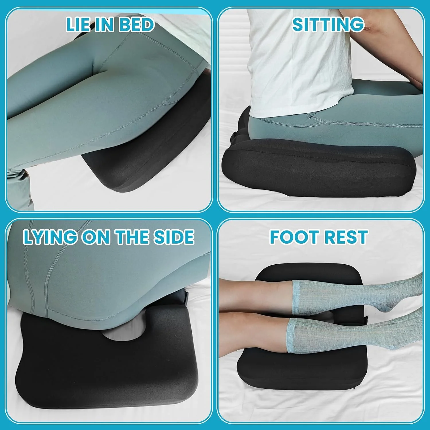 ‌Ergonomic Wheelchair Seat Cushion‌ Split Design Anti-Pressure Sore Pad with Breathable Memory Foam for Bedridden Patients