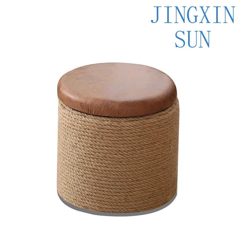 Home Round Wobble Stool with Storage Function Curve Base Wood with Sponge Chic Curve Base Ottoman Stool for Living Rooms