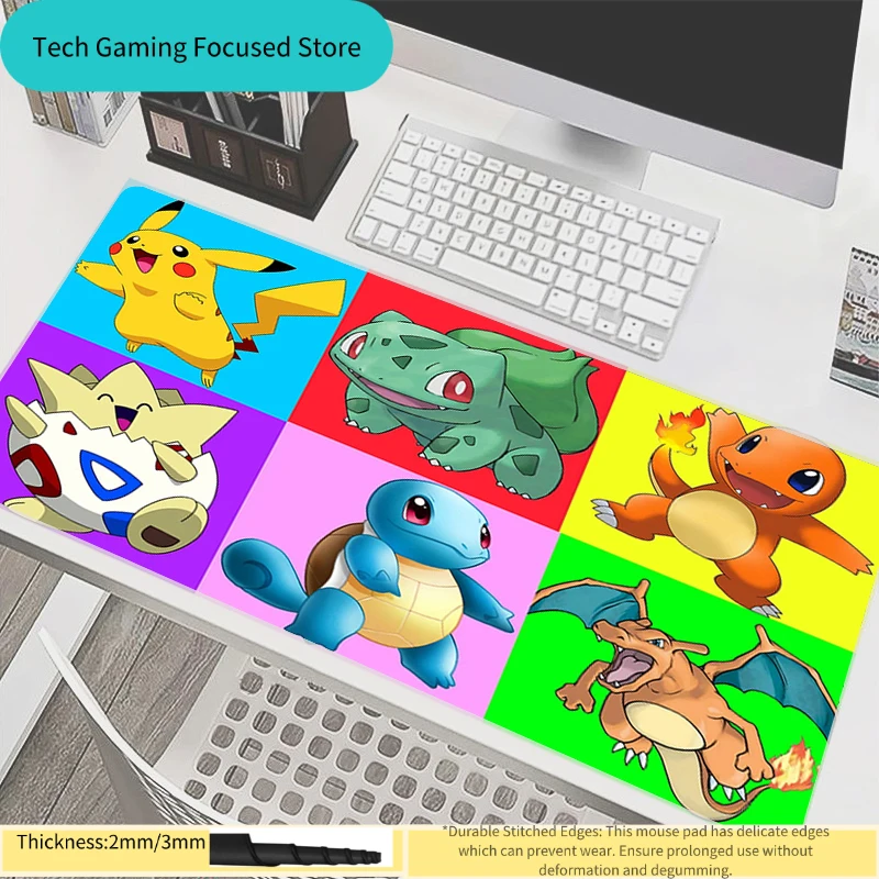 

Коврик для мыши Kawaii Pokemon Pikachu, милый аниме-костюм для девочек, коврик для геймеров, коврик для компьютерного стола, коврик для клавиатуры, XXL, игровые аксессуары, коврик для мыши