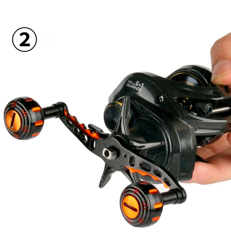 DEUKIO Carbon Fiber Baitcasting Angelrolle Griff Modifikation Metall EVA Knöpfe Rocker Leichter DIY Ersatz – Detail 4