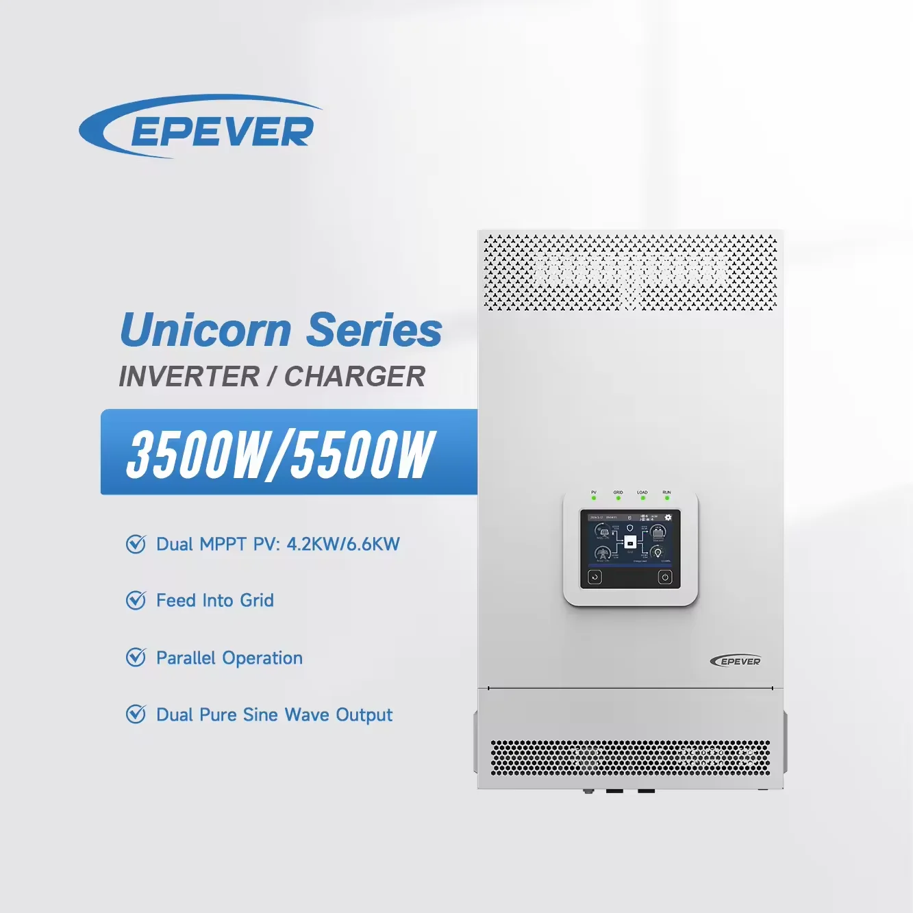 EPEVER UCP5542-1050P/20C 5500W 48V DC Single Phase On Off Grid Hybrid Solar Inverter with Built-in MPPT Solar Charger Controller