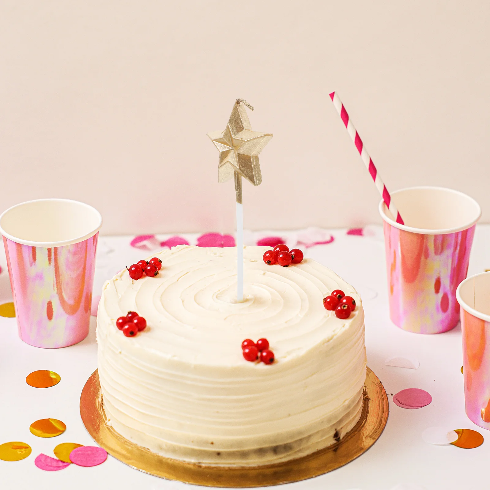 

8Pcs Star Pick Birthday Candles 3D Pentagram Cake Decorations Sparkly Metallic Toppers for Happy Birthday Party Baking