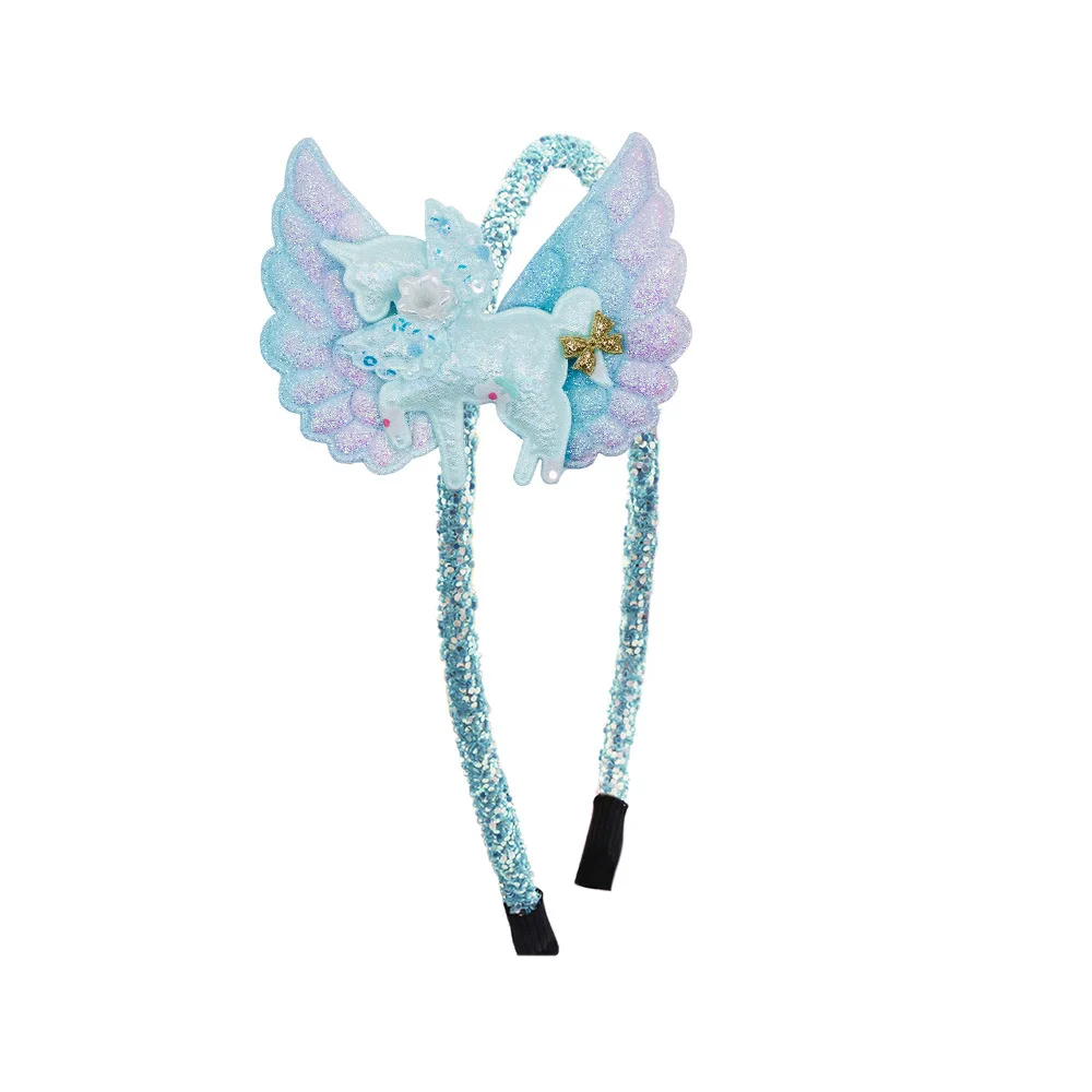 Children Cute Cartoon Unicorn Colorful Headbands And Same Style Hair Barrettes For Holiday Party Princess Handmade Accessories