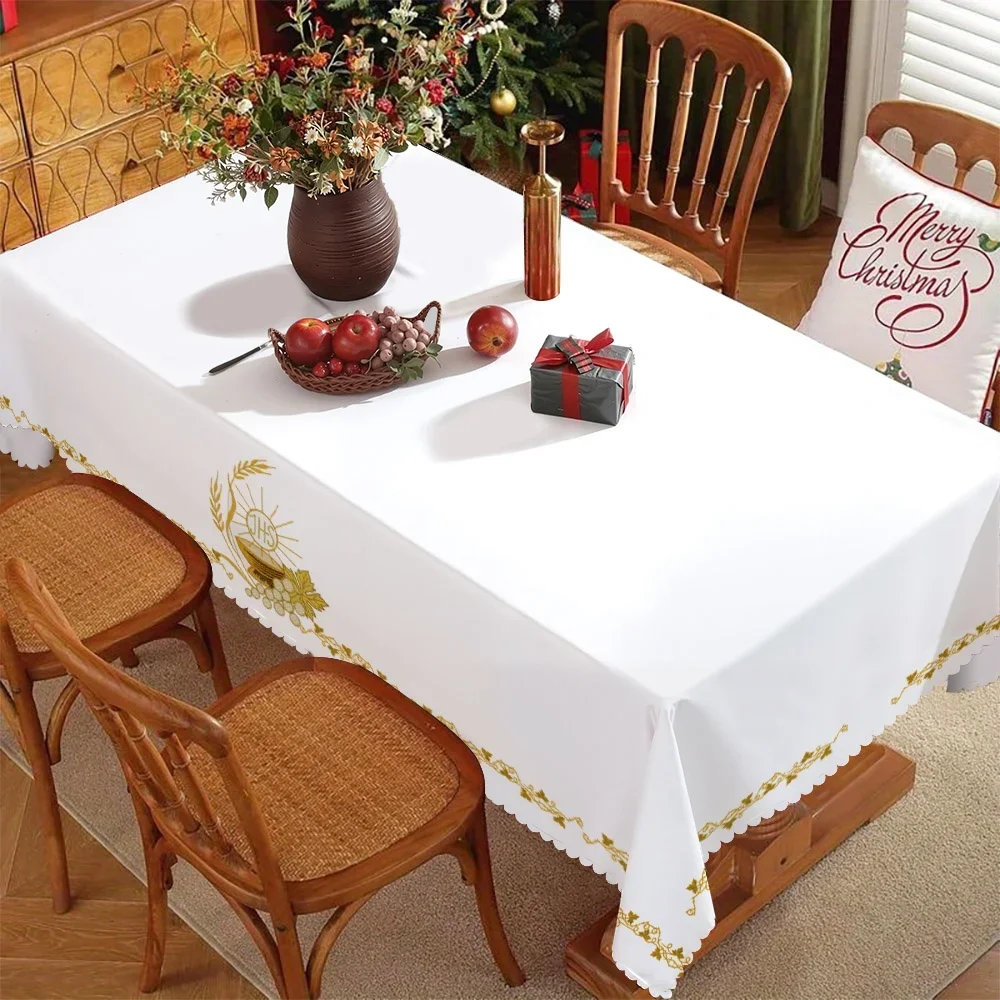 1 piece of communion-themed autumn tablecloth + multiple sizes available for selection. Made of polyester, washable yzb