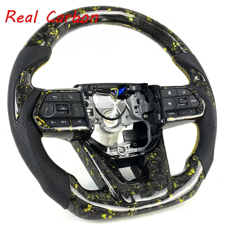 For Toyota Land Cruiser LC200 LC300 GR 2008-2024 Exact Fit Forged Carbon Fiber Steering Wheel