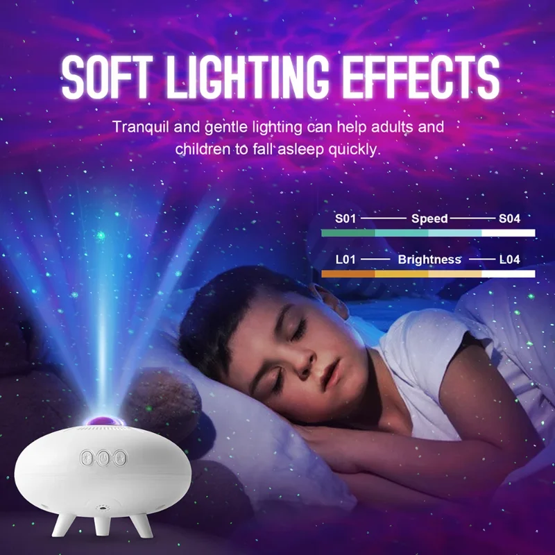 

UFO Starry Sky RGB Spaceship Projection Lamp LED Aurora Galaxy Star Bedroom Projection Flying Saucer Projection Lamp
