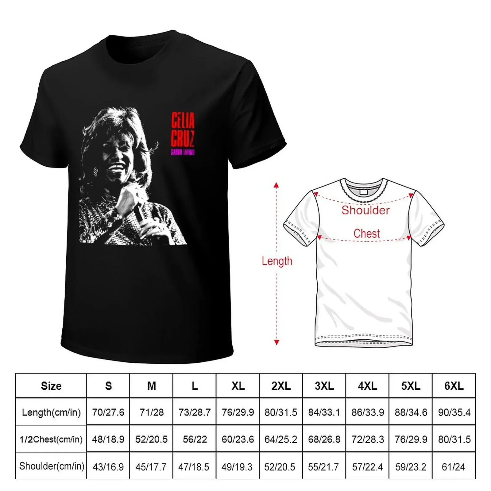 Celia Cruz - Sabor Latino T-Shirt sublime anime Men's t shirts High Quality 100%Cotton Short Sleeve