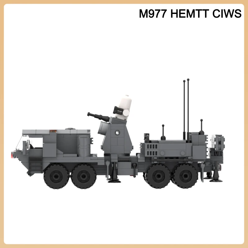 WW II Military Vehicle US Ground-based Phalanx CIWS HEMTT Truck M977 MOC Building Block Technology Model Kid Bricks Toys Gift