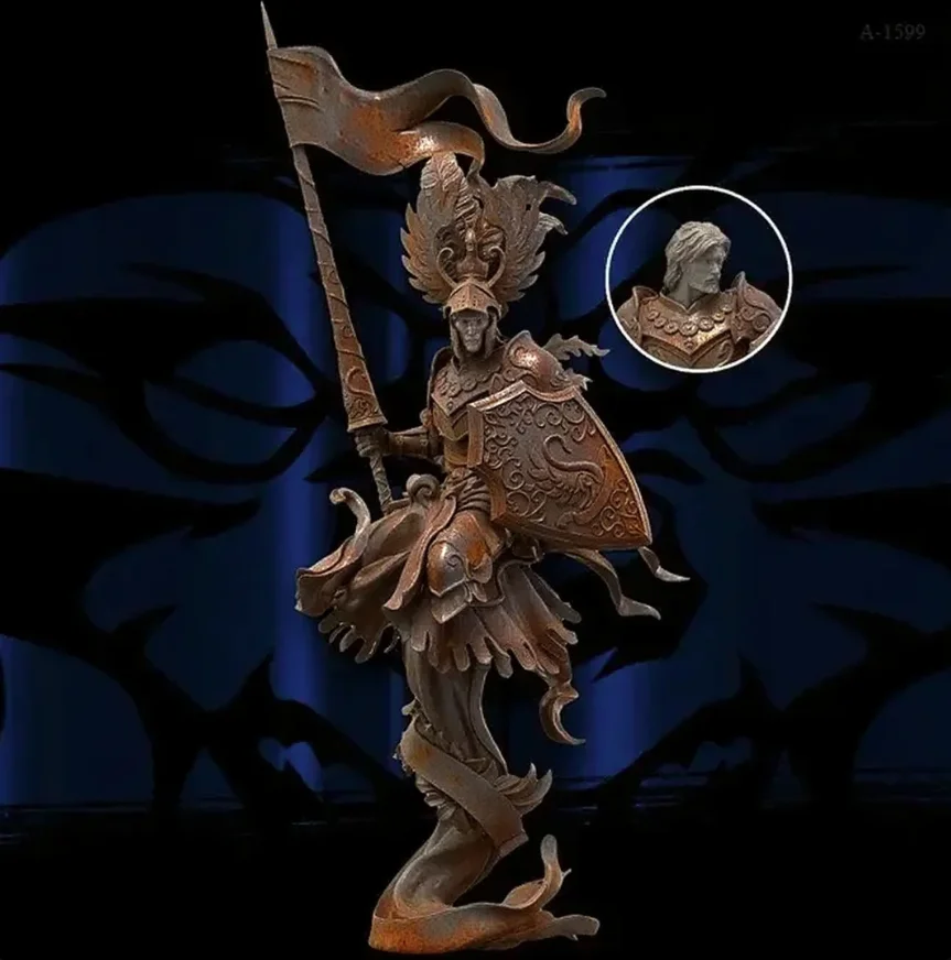 

200mm Resin model Half body portrait of a knight colorless and self-assembled A-1599