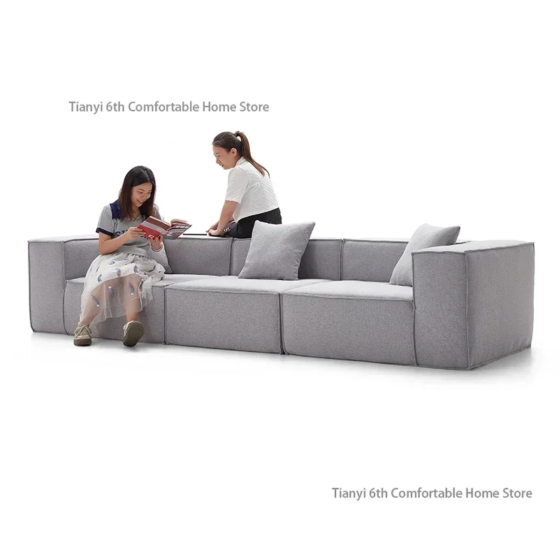 Beancurd Block Sofas Living Room Retro Straight Vacuum Compression Roll Bag Square Fabric Sofa Small Apartment Home Furniture