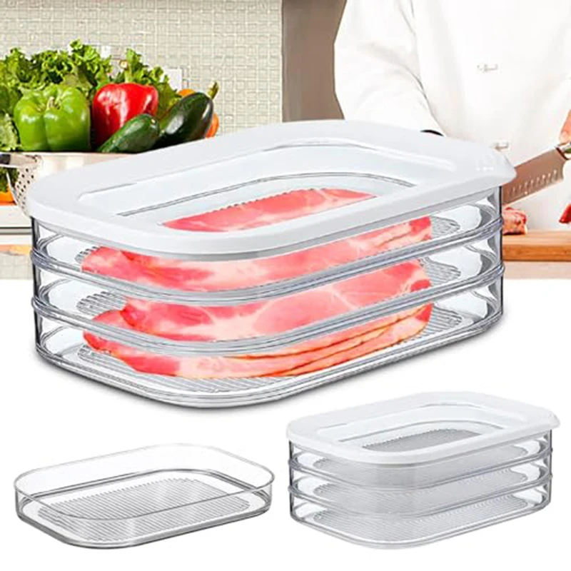 صناديق تخزين الطعام، وصناديق تخزين الثلاجة المختومة متعددة الطبقات، وصناديق تخزين الطعام في الفريزر، وأدوات تخزين المطبخ