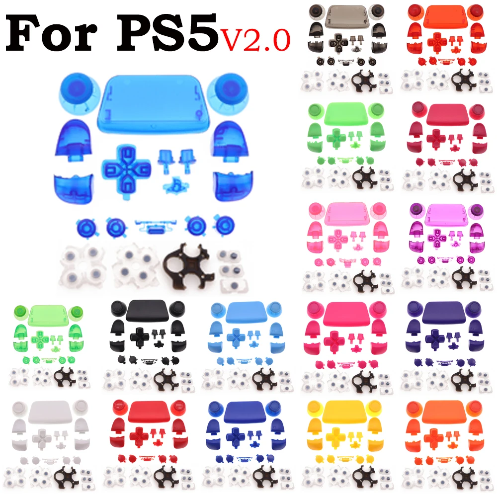 สำหรับตัวควบคุม PS5 V2ทัมป์สติ๊กแบบแอนะล็อก L1 R1 L2 R2ทริกเกอร์ปุ่ม dpad abxy และยางนำไฟฟ้าสำหรับมือจับ2.0 P5