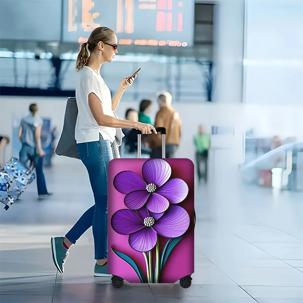 

1PC Floral Print Luggage Cover for luggage sizes 18-32 inches; dust and elastic travel accessories to effectively protect you