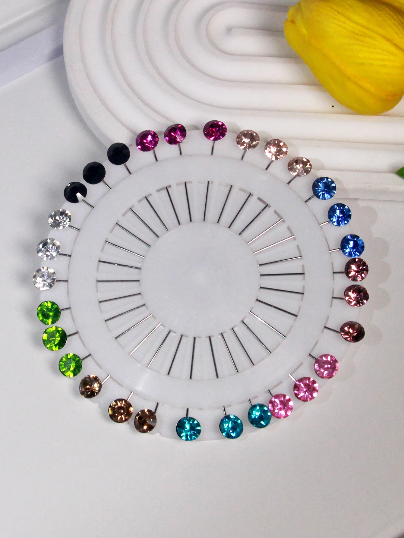 Cross Border Headscarf Scarf Clip Cover Head Pin Women\'s Rhinestone Scarf Pin Fixed Fashion Drill Ball Brooch Girls Party Gift