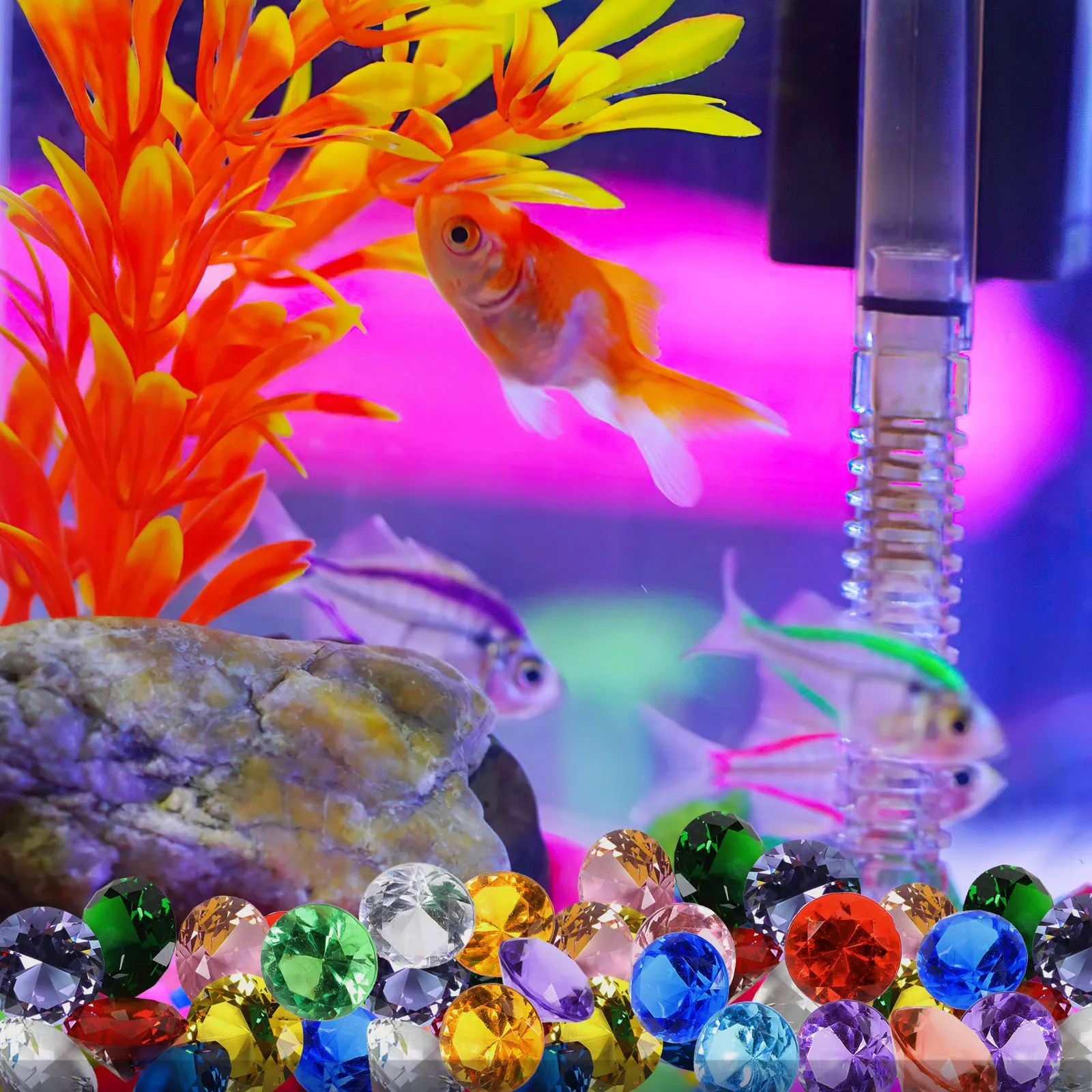 

100Pcs Acrylic Diamond Simulation Crystal Mixed Color Decoration Wedding Party Vase Table Scatter Arts Acrylic Crystal Diamond