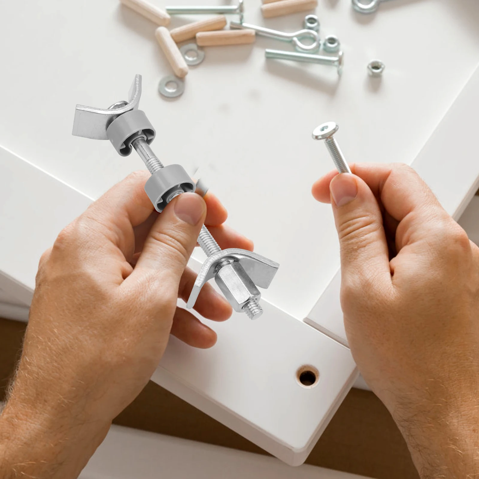 

4pcs Countertop Connectors Stainless Steel Benchtop Joint Connector For Kitchen Worktop Fastening Hardware Furniture Drawbolt