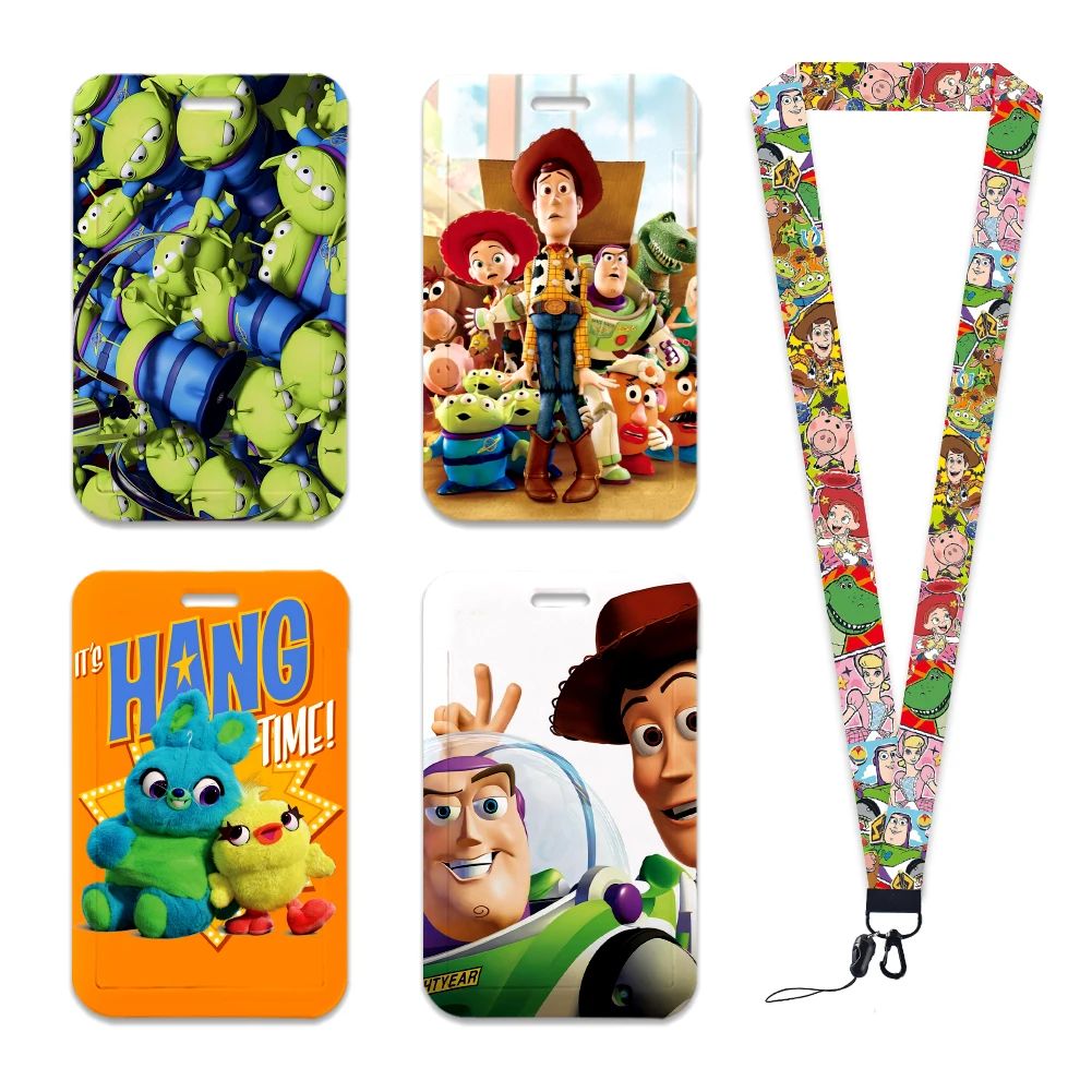 Disney-cordones de Toy Story para tarjeta, correa para el cuello, soporte para insignia de identificación, llavero, llavero, accesorios para colgar, regalos