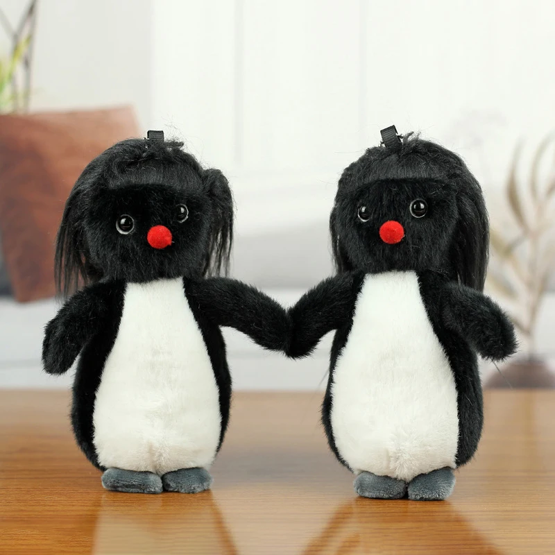 Cute Fried Penguin Plush Toys Doll Pendant Ronnie Jumping Rock Penguin Little Doll Room Decora Cartoon Backpack Pendant For Kids