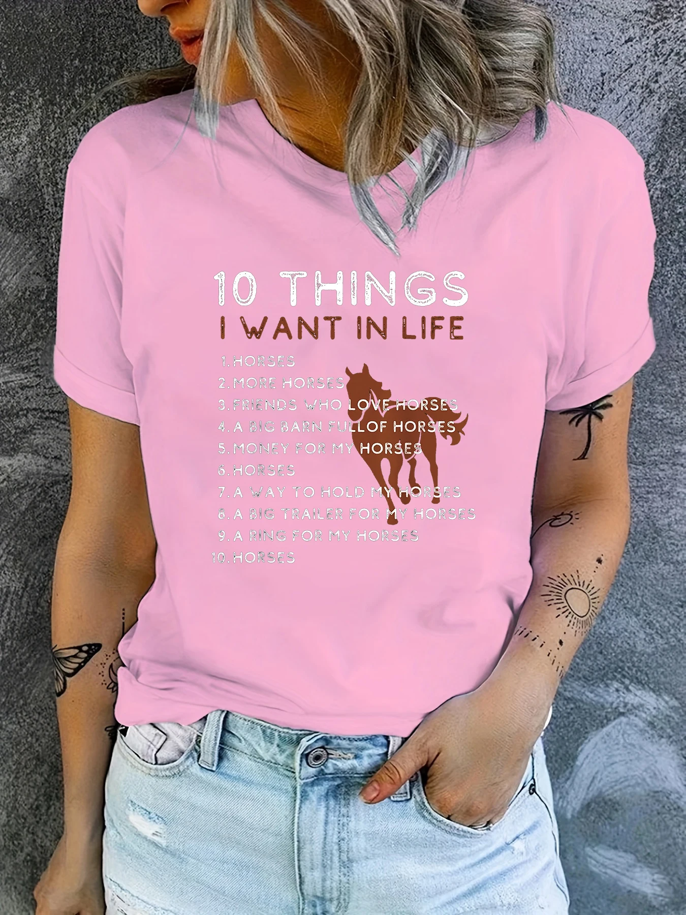 Things I Want In My Life Short Sleeve Casual Fashion Women T-Shirt Pattern Women\'s Summer Printed T Shirt Femminile Tee Tops