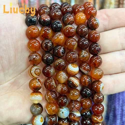 Natural Stone Mixing colors Stripes Agates Handmade Beads For Jewelry Making DIY Bracelets Accessories 15
