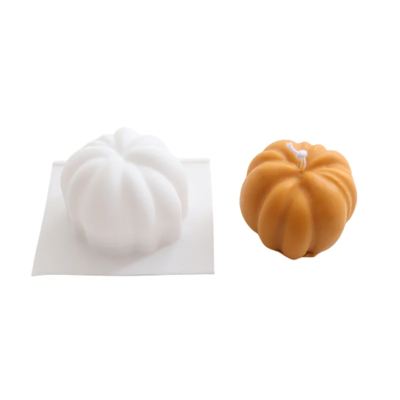 3D Pumpkin Candle Silicone Mold DIY Halloween Plaster Art Craft Candle Soap Making Handmade Chocolate Cake Mold Decorating Tool