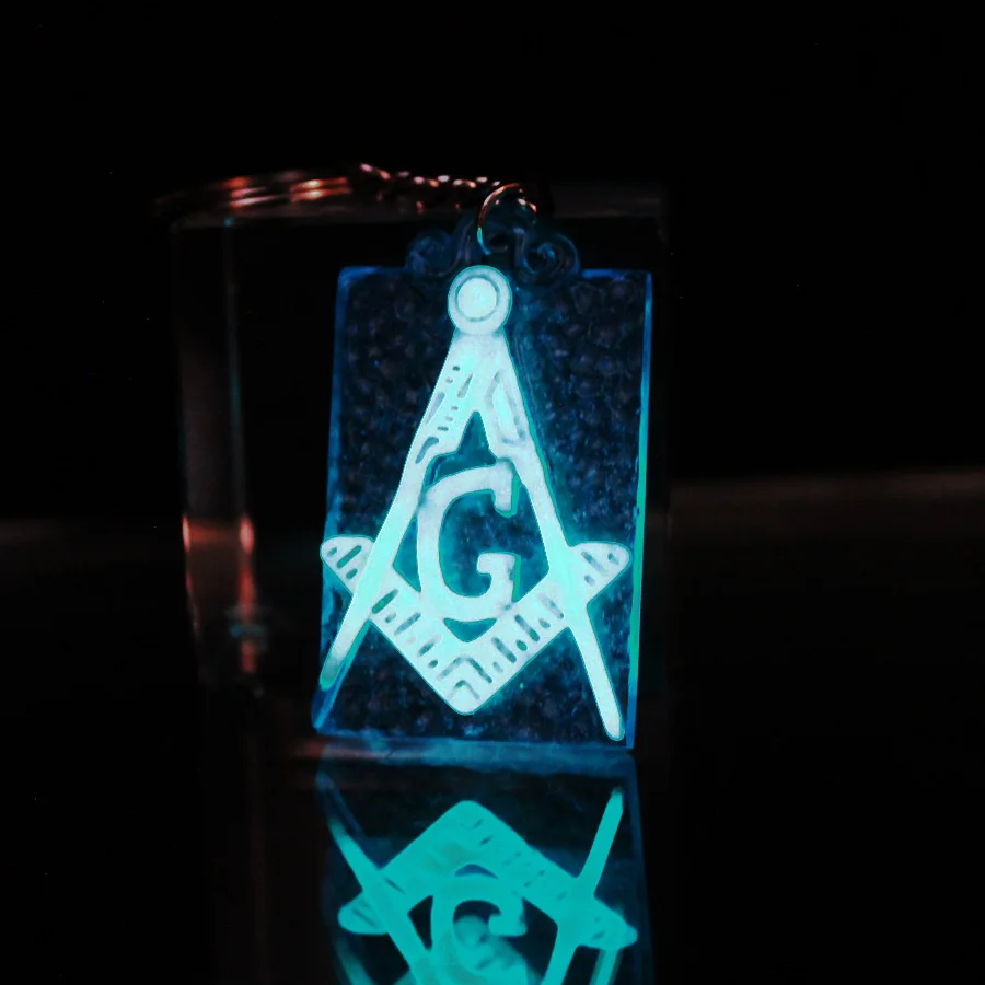 Freemason Keychain Pendants GLOW in the DARK Dota2 fraternal order Gifts Car key chain