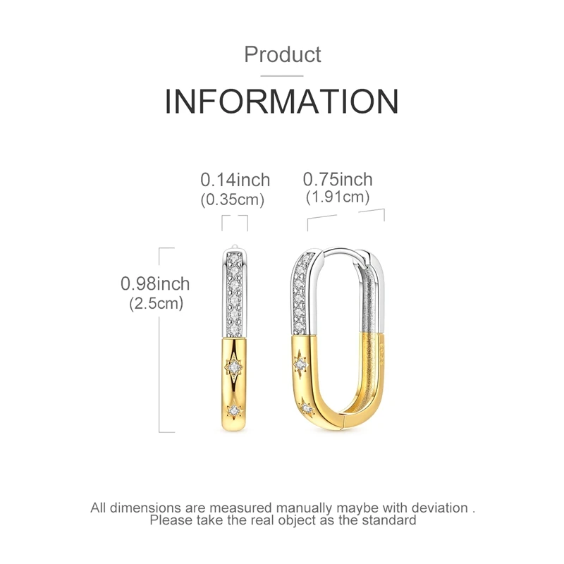 Ohrringe aus 925er-Sterlingsilber für Damen, gold- und silberfarben, Stern-Quadrat-Ohrringe für Jahrestag, Hochzeit, Schmuck, Geschenke – Detail 4