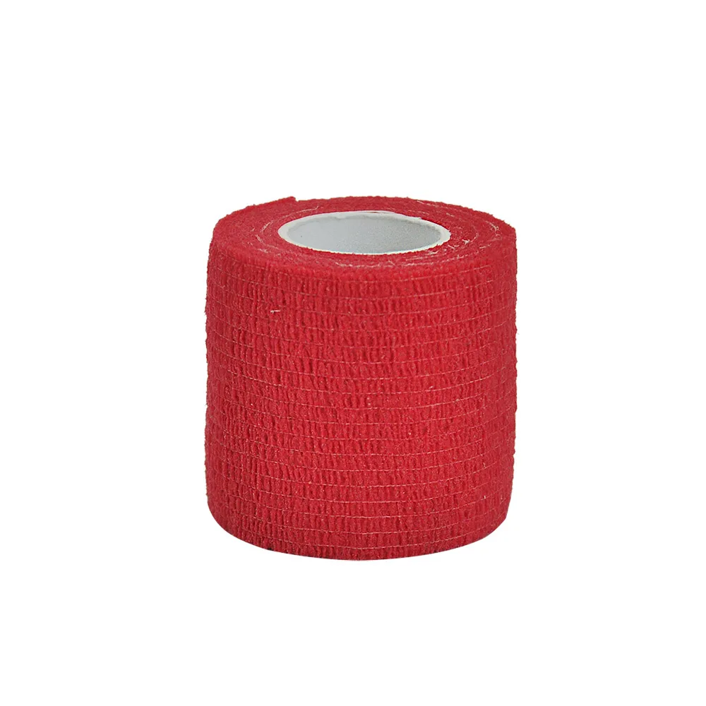 6pcs/12pcs/24pcs 5cm*4.5m red gauze sports bandage self-adhesive breathable elastic bandage for fixing fingers, wrists, and l
