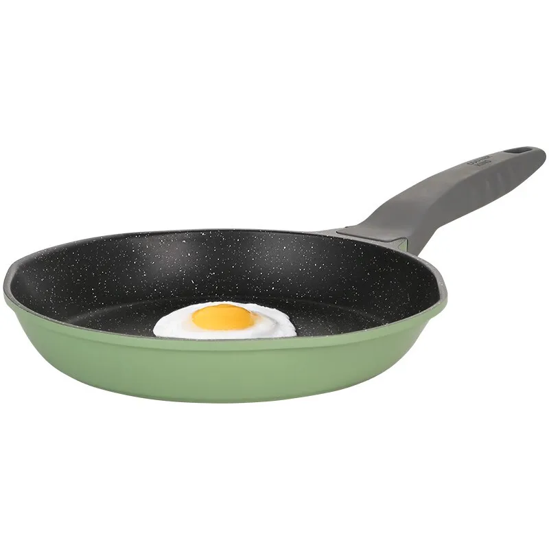 

COOKER KING Marble Non-Stick Frying Pan, For Steak & Eggs, Gas & Induction Cooktop Compatible, Bamboo Green Stone