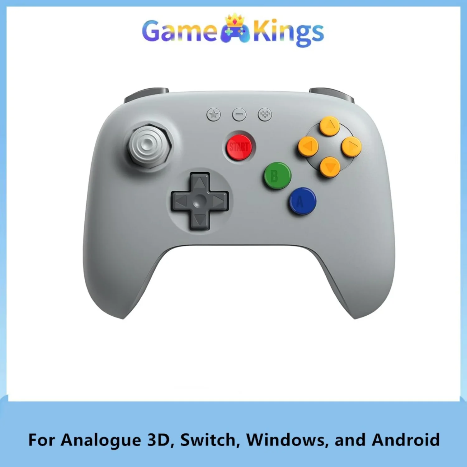 8Bitdo N64 Bluetooth-controller voor analoge 3D, Switch, Windows en Android (zwart) gaming-gamepad
