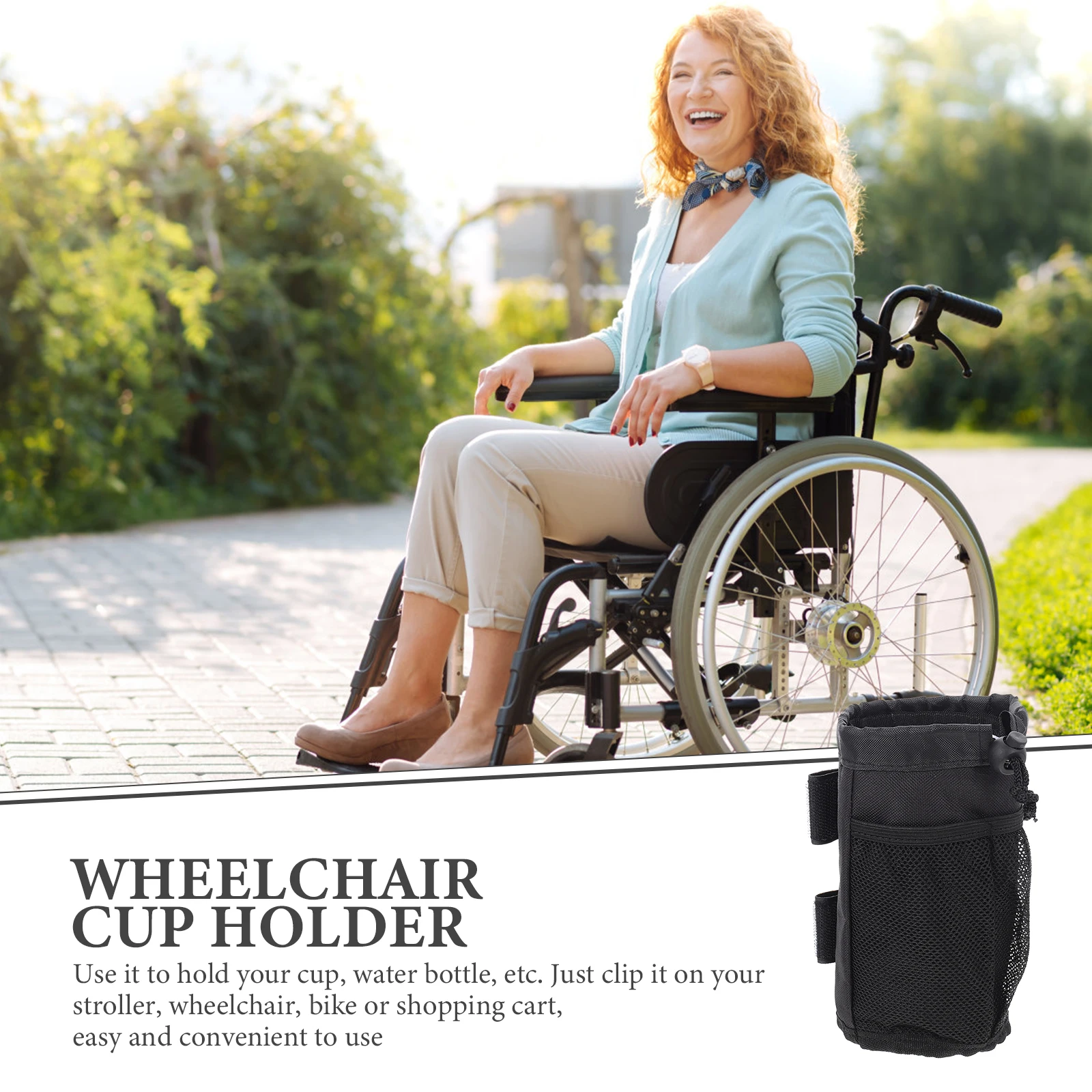 

Universal Stroller Cup Holder Waterproof Portable Bottle Pouch For Wheelchair Bike Electric Scooter Insulated Cup Cover Easy Fix