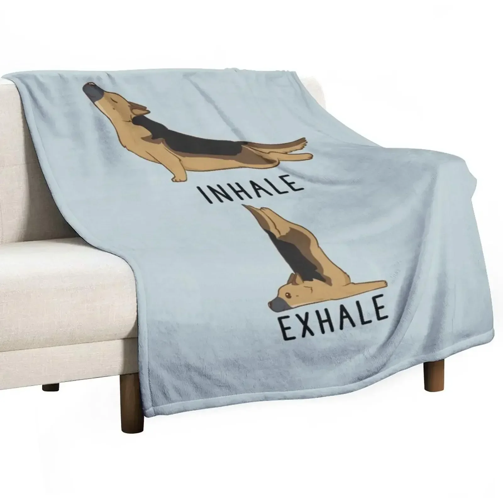 

Inhale Exhale German Shepherd Yoga Throw Blanket manga Soft Beds Tourist Blankets