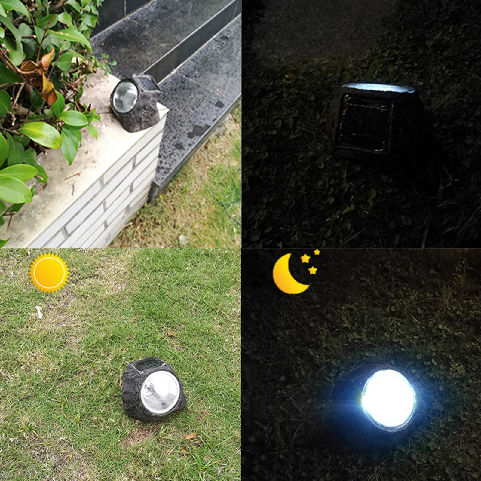 

2 pcs Lawn Lamp Solar Energy Spotlight Waterproof LED Lights Floodlight Outdoor High Brightness Energy Saving