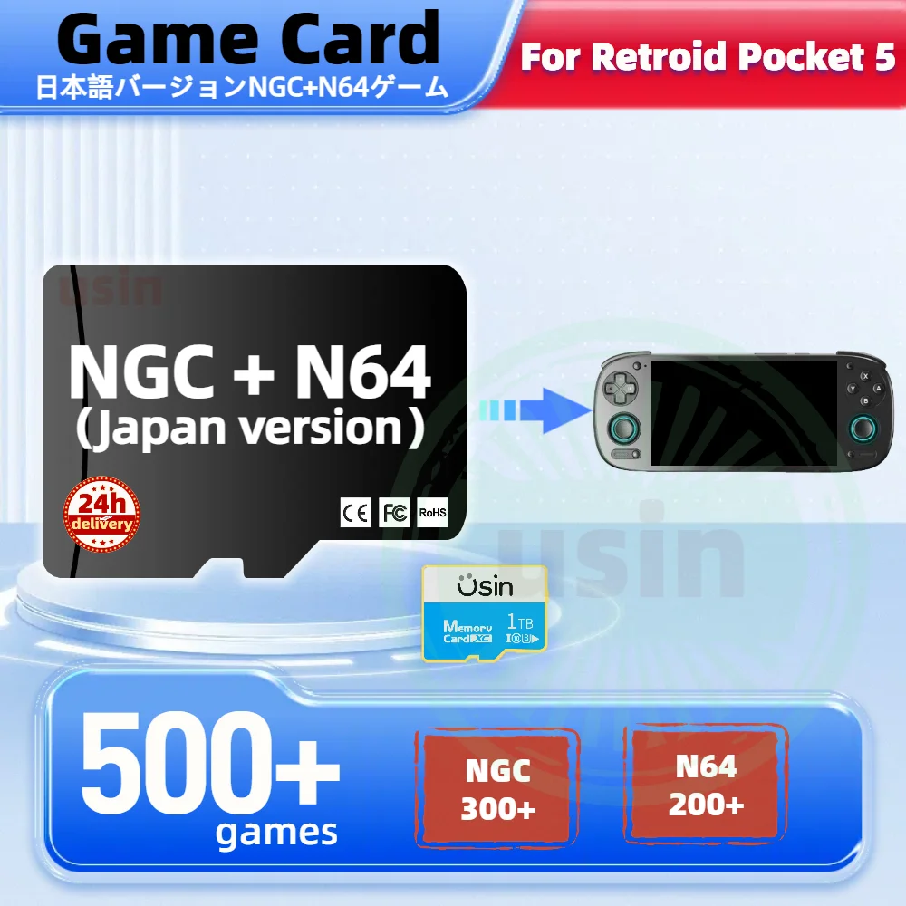 

TF Game Card For Retroid Pocket 5 4 Pro RP5 Japan Version Retro Classic NGC N64 Games Android Portable Memory SD 512G 500+ Games