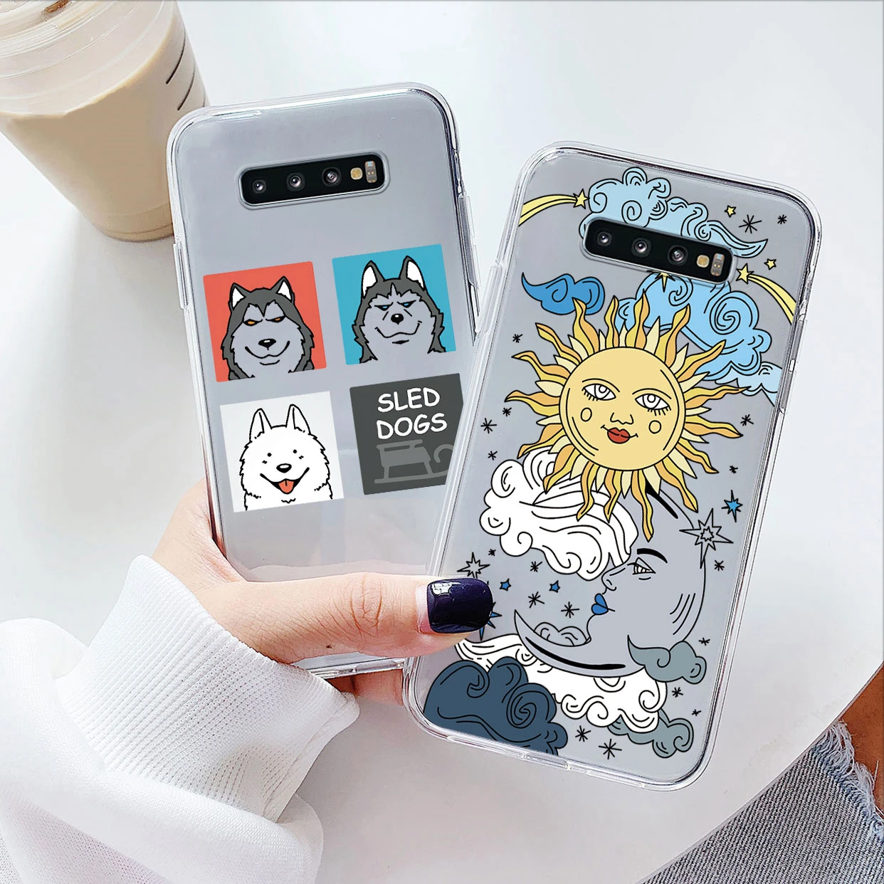 Bumper Soft Case For Samsung Galaxy S10 S10E S 10 Plus Cover TPU Cartoon Pattern Flower Smile Face Fundas For Samsung S10+ Coque