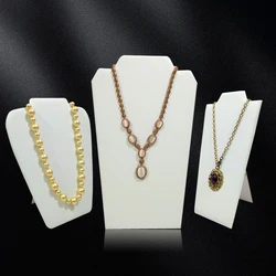 White PU Leather Jewelry Display Stand Necklace Pendant Bracelet Chain Display Rack Trinkets Ornaments Storage Props 3 Sizes