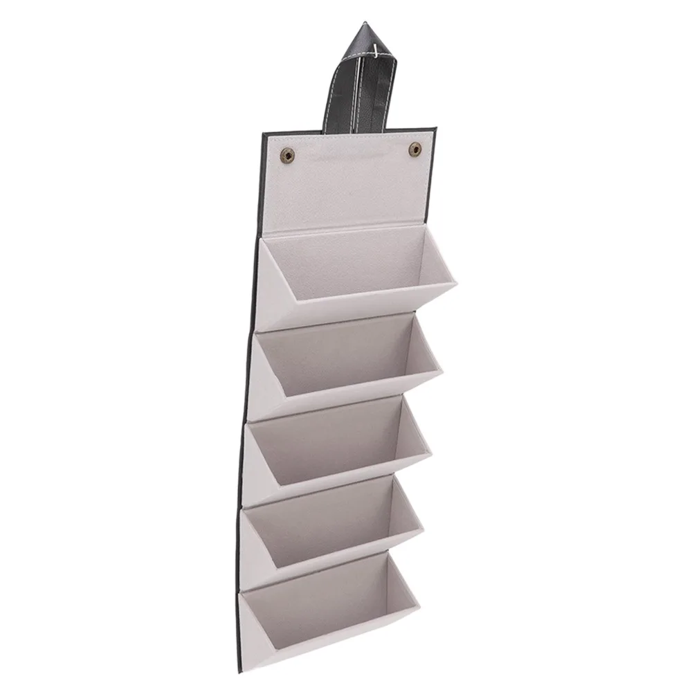 PU Leather Sunglasses Organizer Case Foldable Design 5 Slots Travel Glasses Case Multiple Slots Roll Up Design