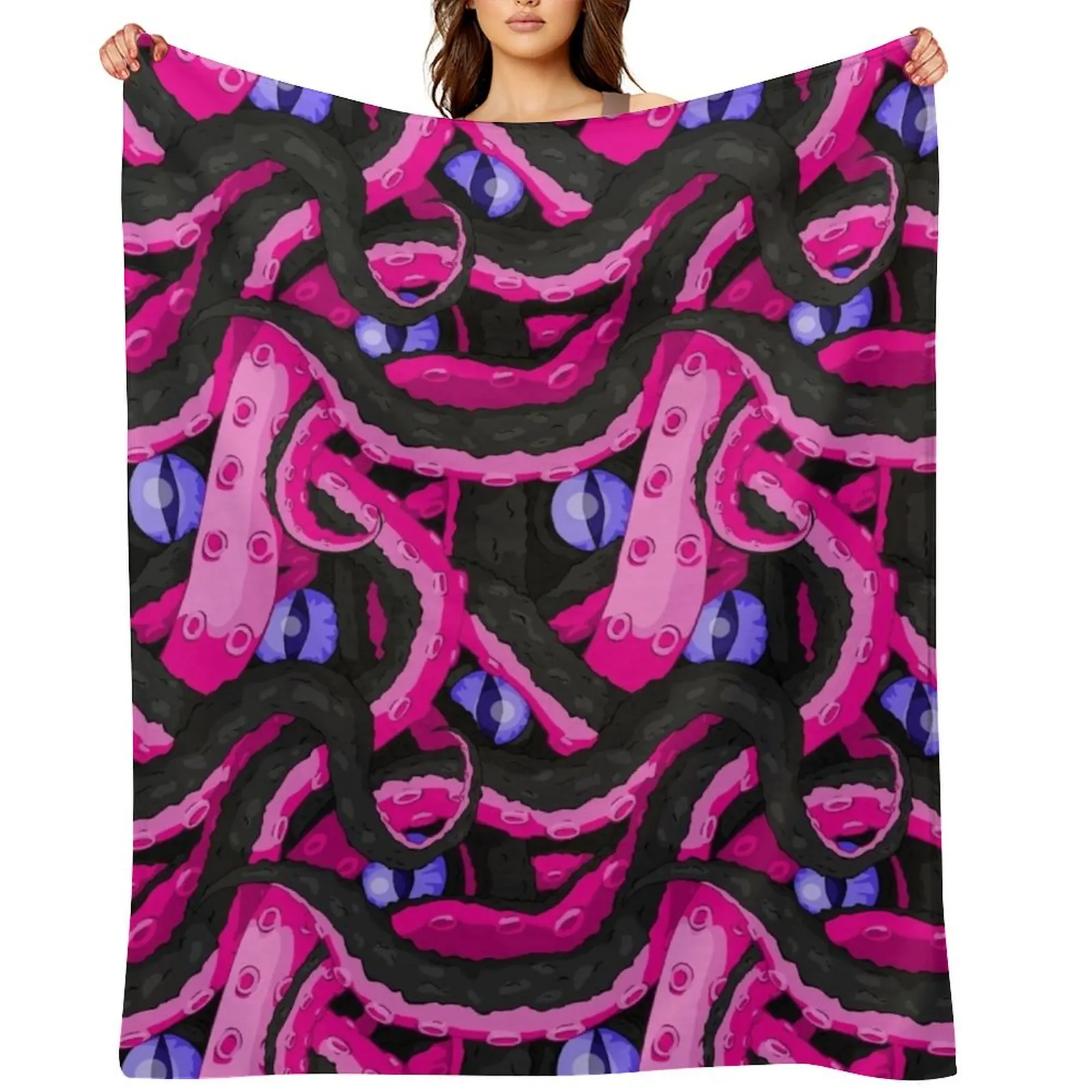 

Succubus Tentacles Throw Blanket Softest Extra Large Throw Plush Flannel Blankets