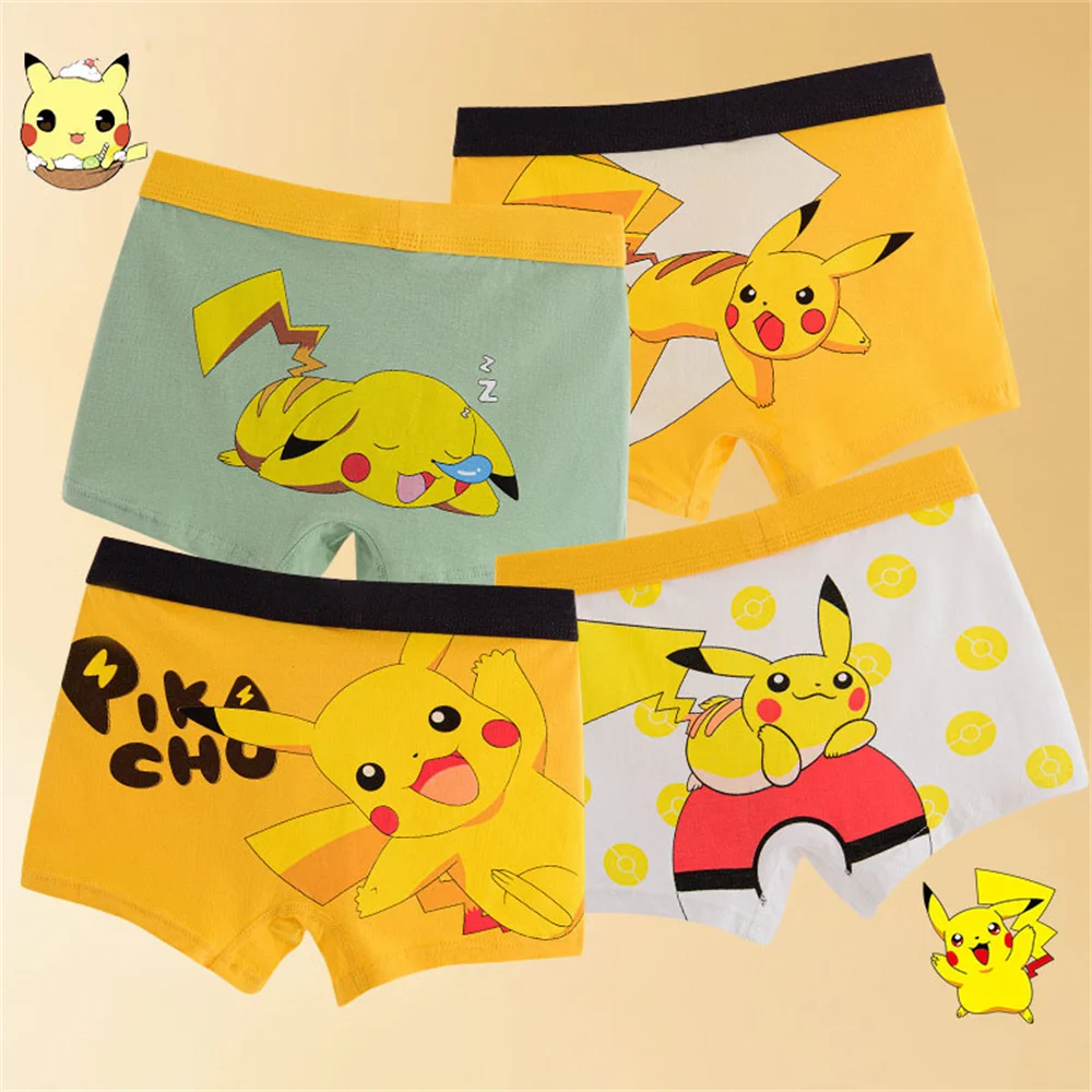 Casuale 1 pz/Pokemon slip stampa Pikachu slip Anime ragazzi biancheria intima estate confortevole biancheria intima traspirante regali per bambini