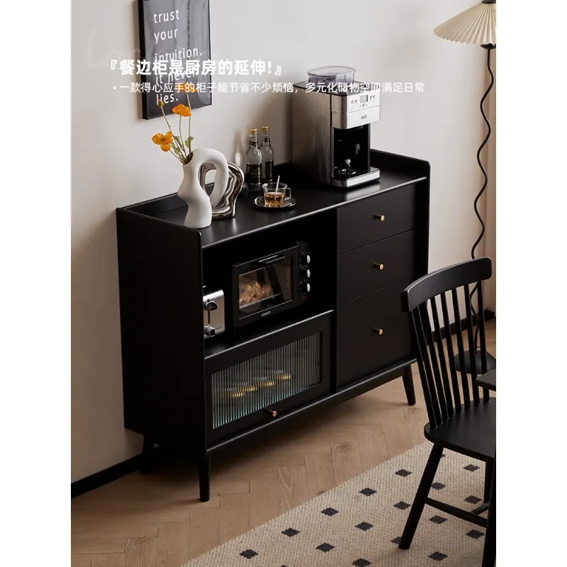 Kamixuan, all solid wood dining side cabinets, living room lockers, kitchen cabinets, household microwave oven cabinets, side ca