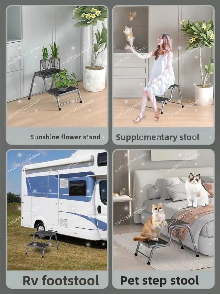 Bathroom RV Climbing Ladder with Widened and Thickened Steps, Household Step Stool, Mini Ladder Stool image 2