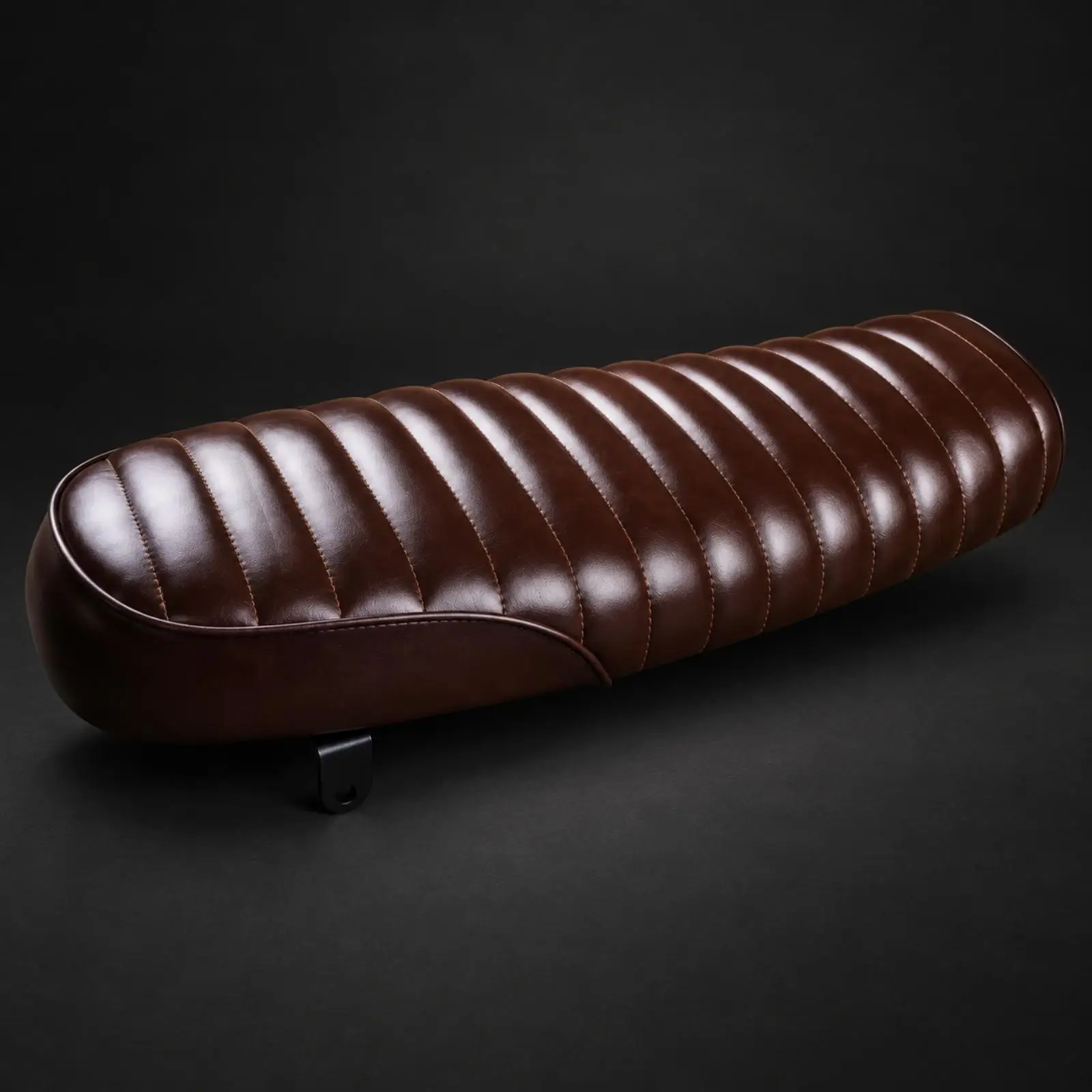 PU Leather Motorcycle Seat Cushion for Commuting Cruising Flat Style with Raised Back Step for Bikes