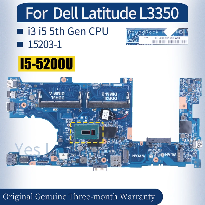 Für Dell Latitude L3350 Laptop 73689-1 0 ft9hh 0 p0wrg 0 gpfn8 028 cg2 09 vy7h 028 cg2 i3 i5 Mainboard Notebook Motherboard der 5. Generation