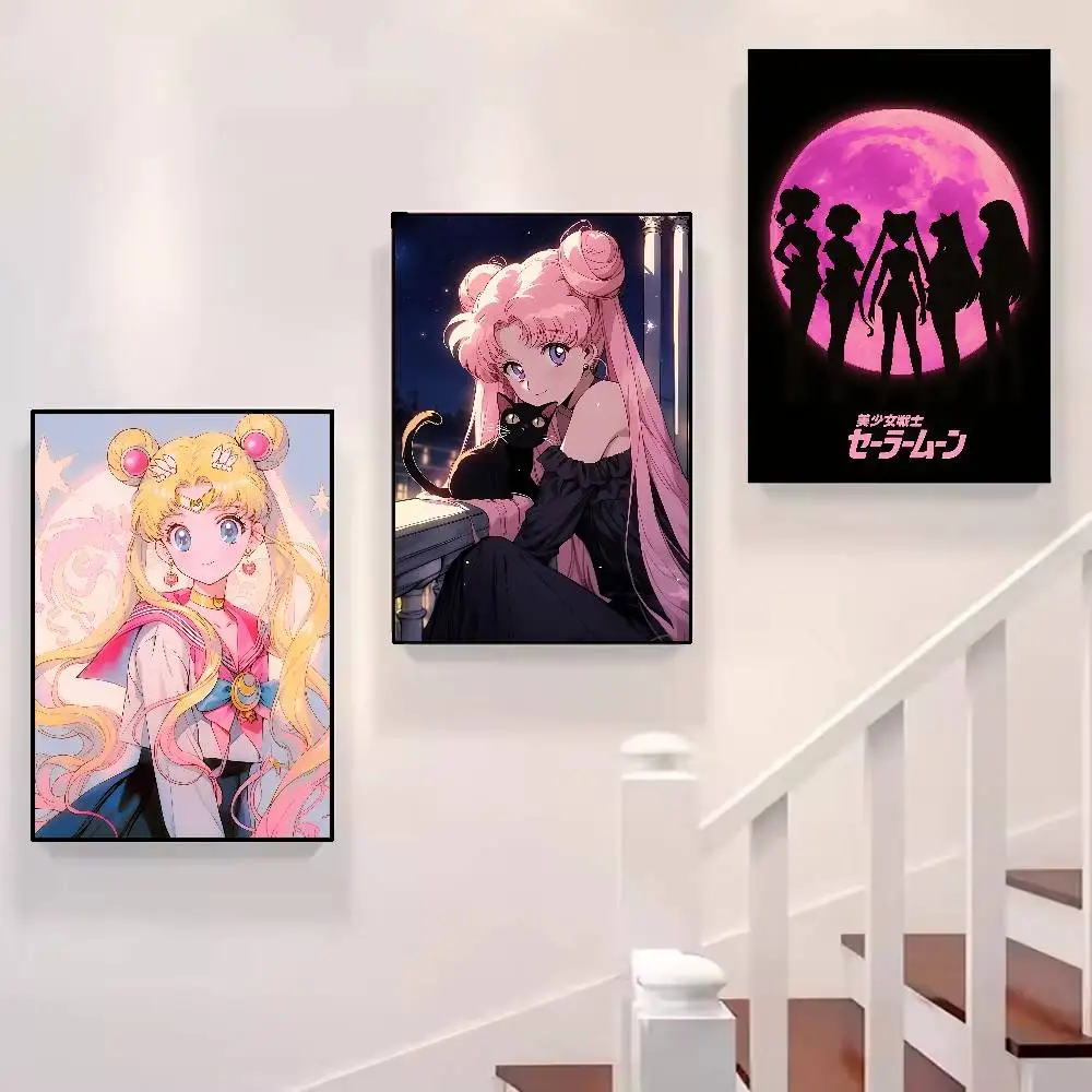 Wall Art Prints Canvas Painting Poster Picture For Office Living Room Home Decor Cute S-Sailor M-Moon