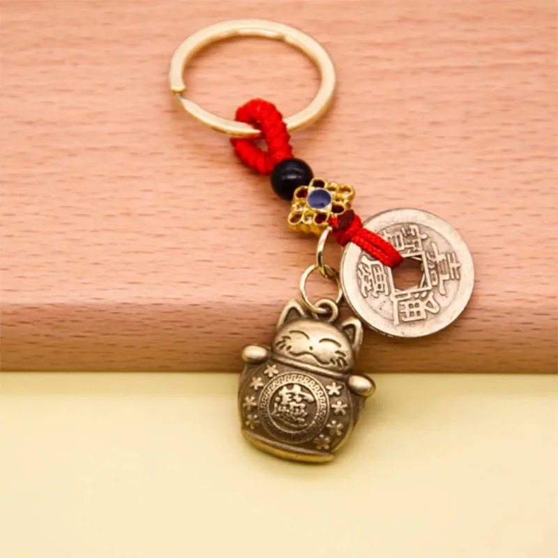 good fortune Lucky Cat Keychain Male and Female Pendant Keyring Lucky Pendant Small Gift