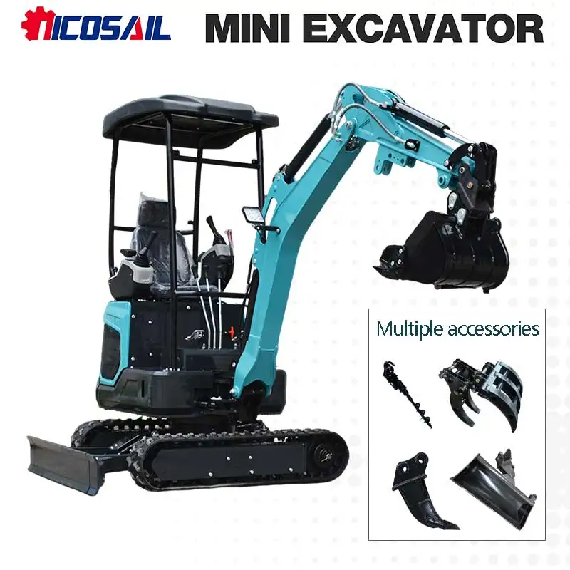 

1.8 Ton Mini Excavator for Landscaping Euro 5 CE Certified Hydraulic Thumb Digger for Farm Garden Narrow Space Use
