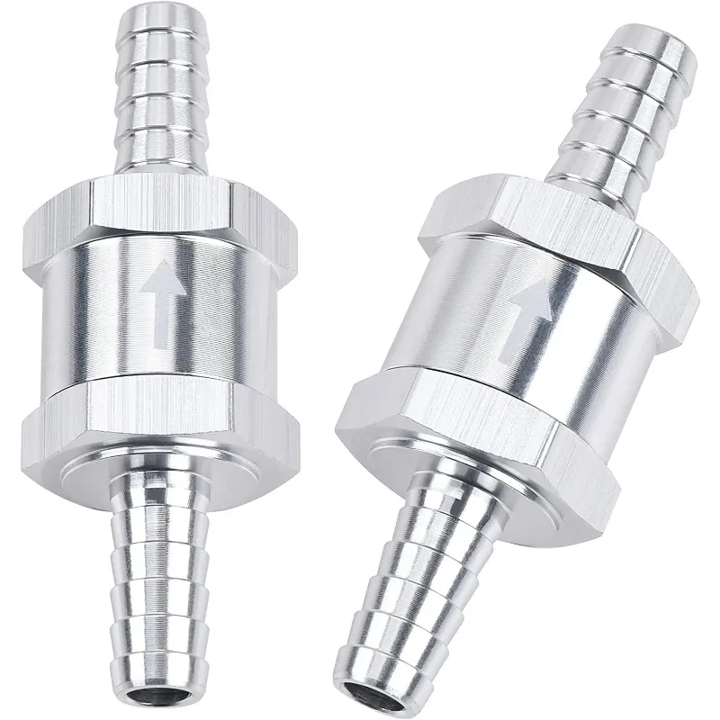 

EVIL ENERGY 3/8" 10mm Non Return One Way Check Valve for Fuel Line Oil Petrol Diesel Aluminium Silver Pack of 2